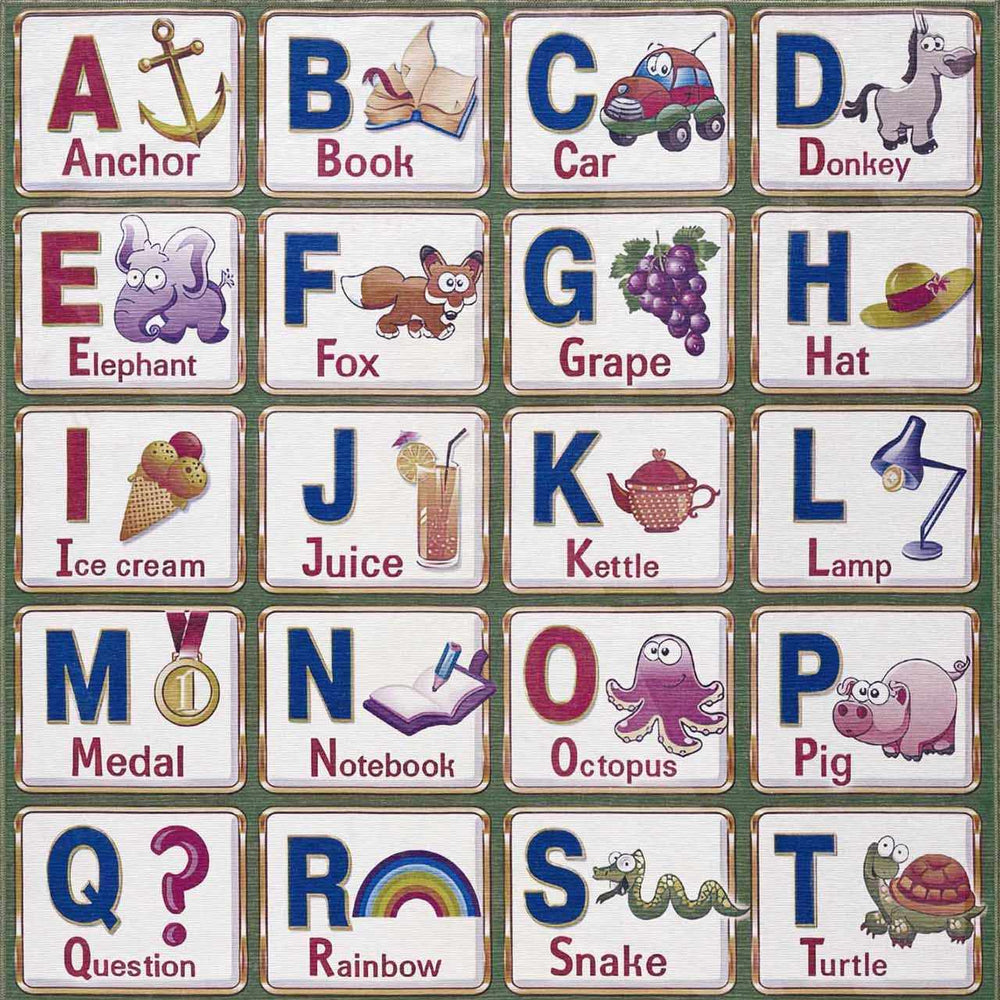Osric Colorful Alphabet Washable Kids Rug - Clearance