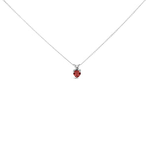 14K White Gold 5X5 MM Heart Shaped Purple Amethyst Solitaire Pendant Necklace
