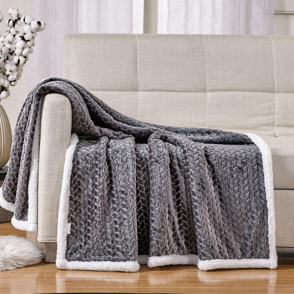 Decor&More Home Essentials Braided Sherpa Blanket