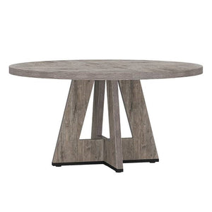 Modern Kitchen 4-Person Circular Dining Table in Grey Wood Finish