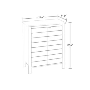 Bathroom Linen Cabinet with Storage Shelf in Grey Wood Finish