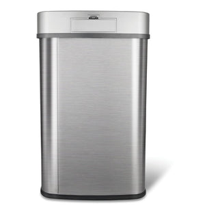 Grey 13-Gallon Stainless Steel Kitchen Trash Can with Motion Sensor Lid