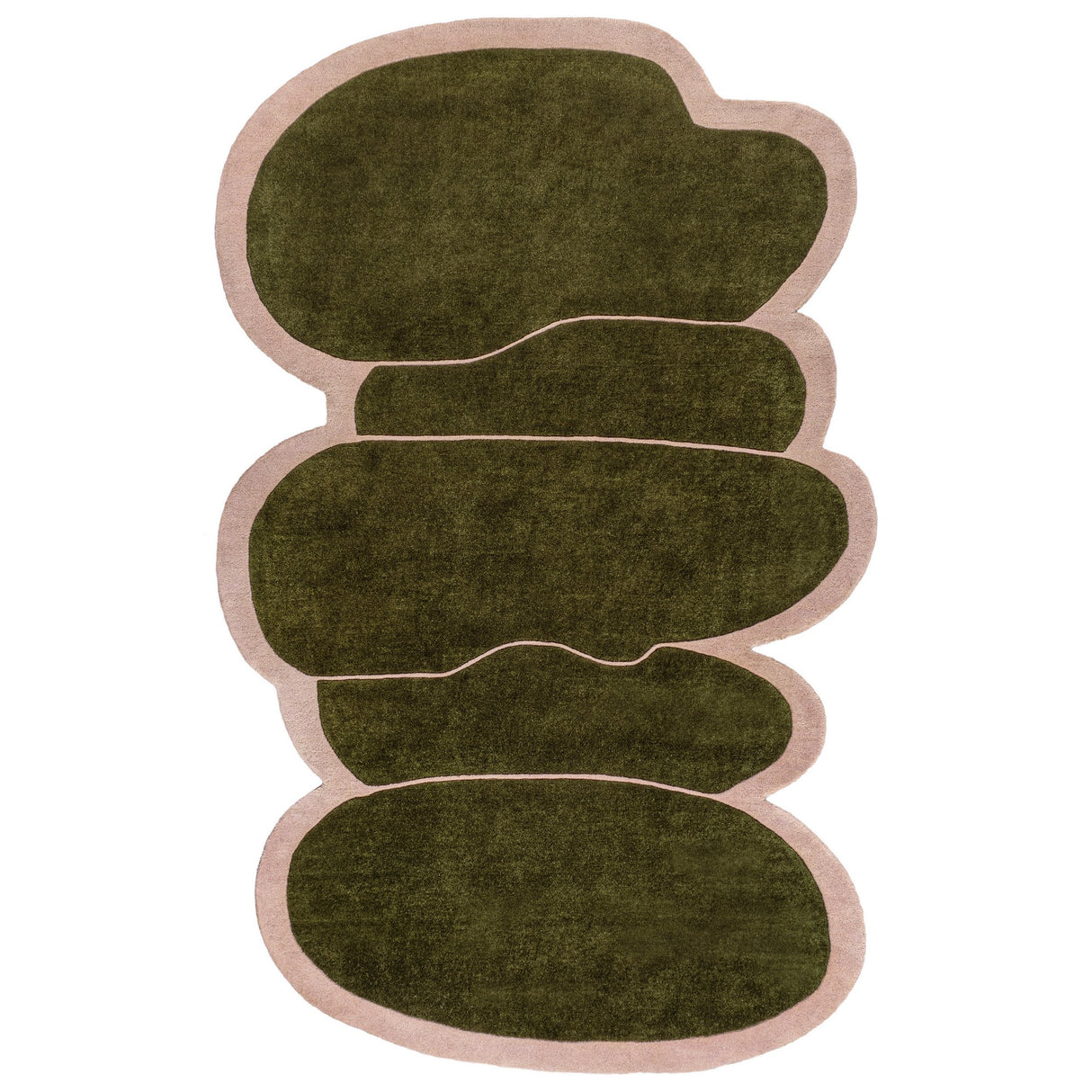 Whimsical Modern Border Geometric Handwoven Wool  Area Rug
