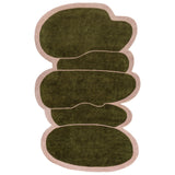 Whimsical Modern Border Geometric Handwoven Wool  Area Rug
