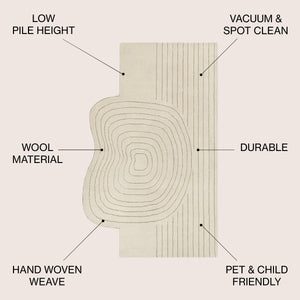 Retro Bohemian Abstract Striped Handwoven Wool Area Rug