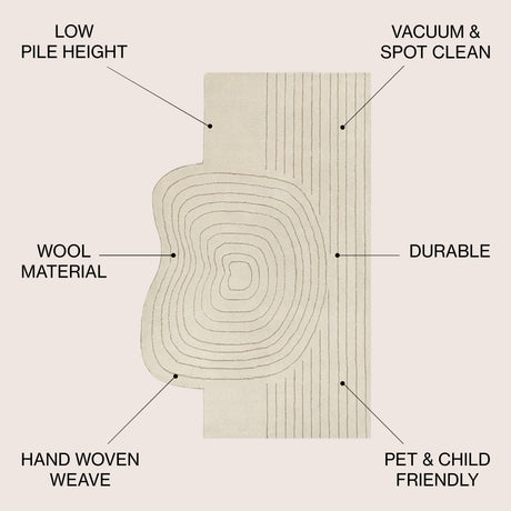 Retro Bohemian Abstract Striped Handwoven Wool Area Rug
