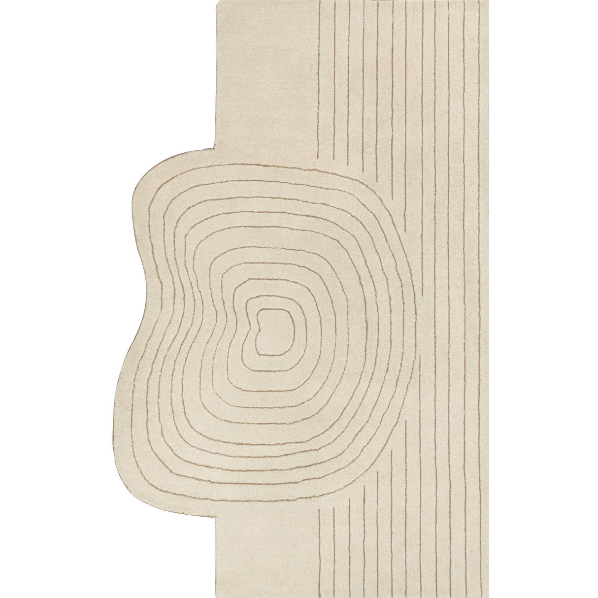 Retro Bohemian Abstract Striped Handwoven Wool Area Rug