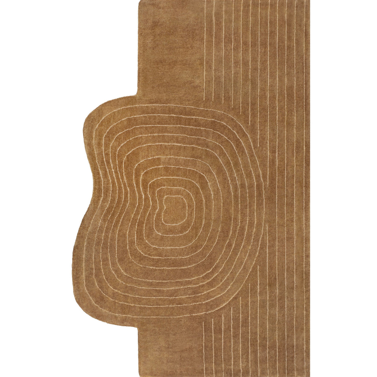 Retro Bohemian Abstract Striped Handwoven Wool Area Rug