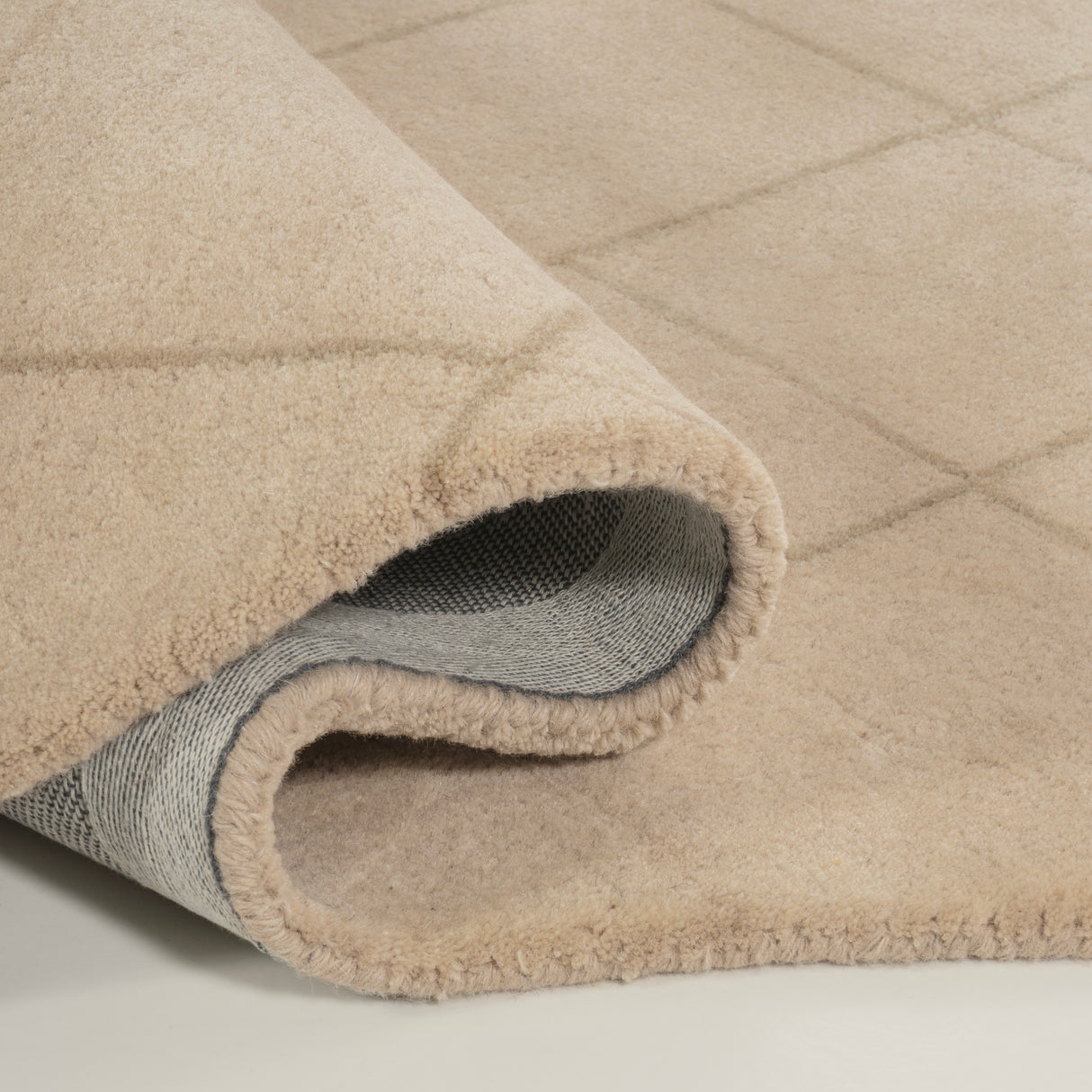 Bean Modern Plaid Grid Handwoven Wool Area Rug