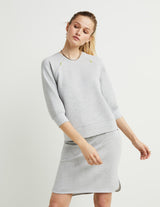 Zip-Detail Raglan Top