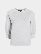 Zip-Detail Raglan Top