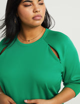 Zip-Detail Raglan Top