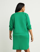 Zip-Detail Raglan Top