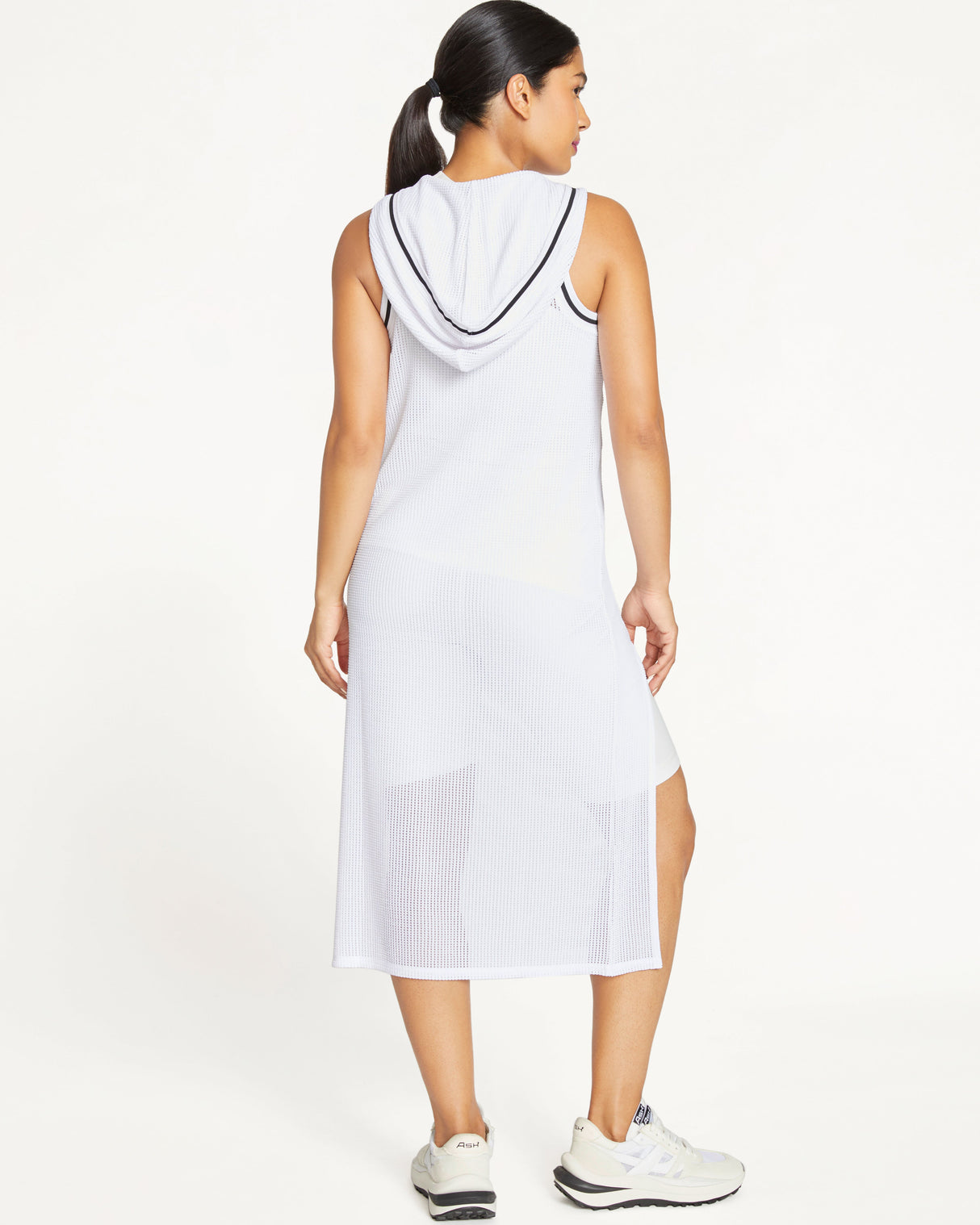 Hooded Midi Mesh Tunic