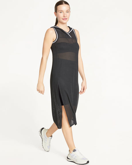 Hooded Midi Mesh Tunic