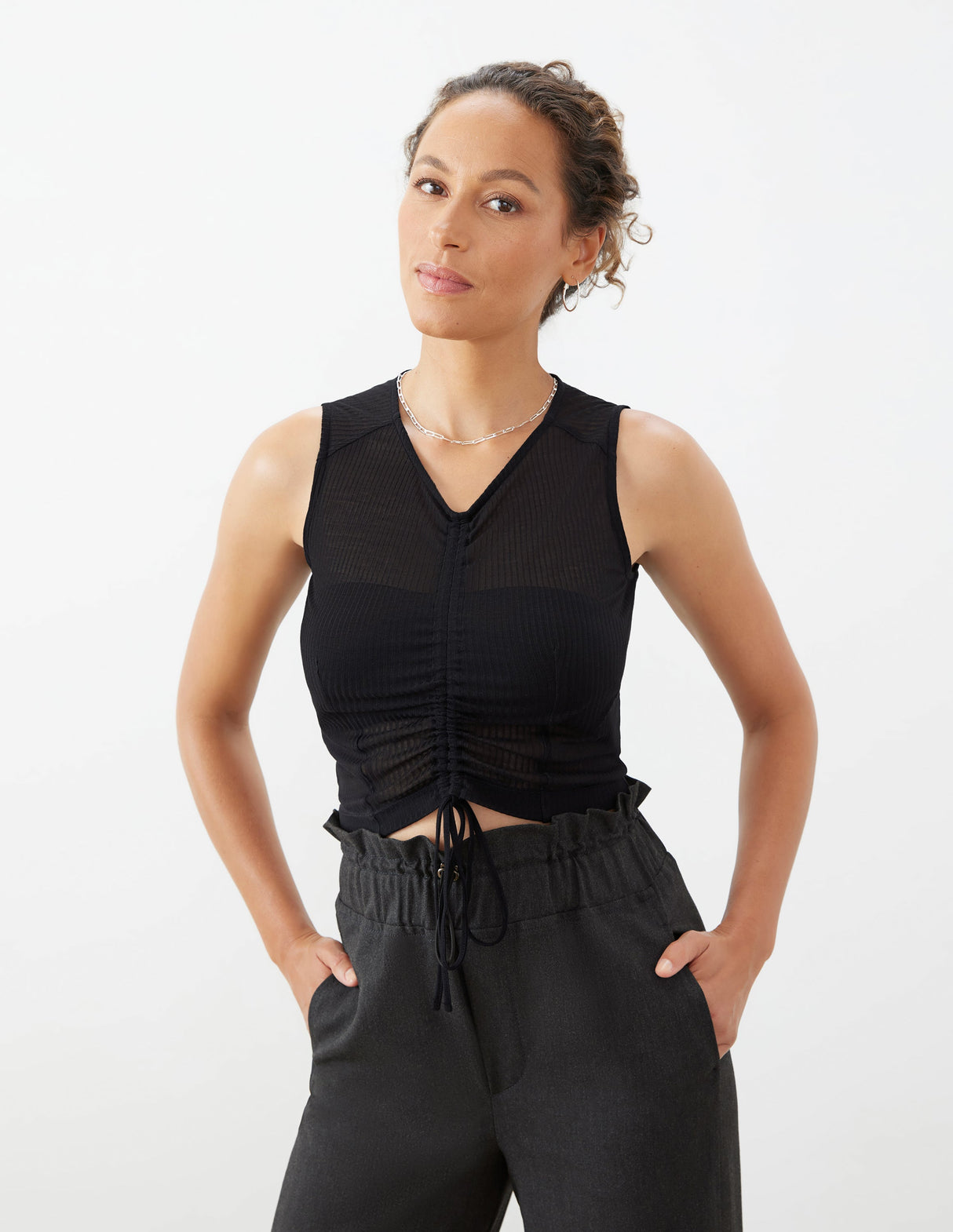 Drawstring Front Tank