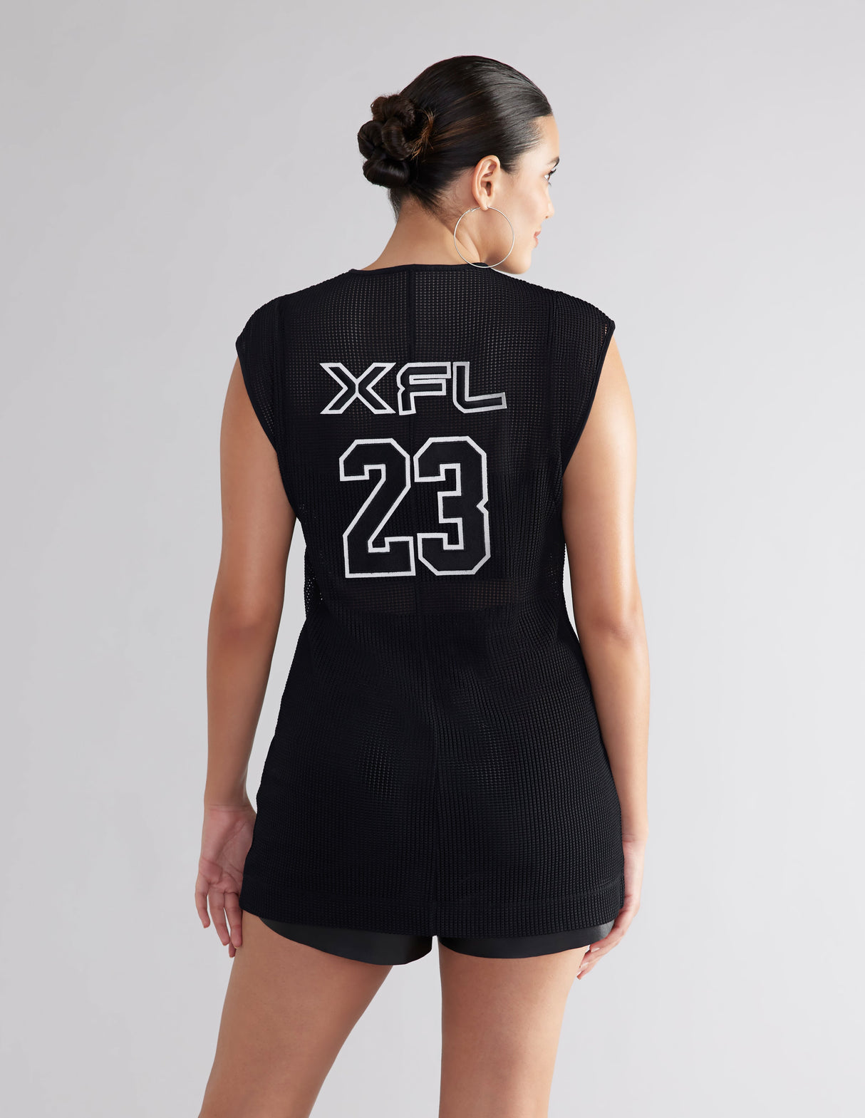 XFL Deep V-Neck Mesh Tunic