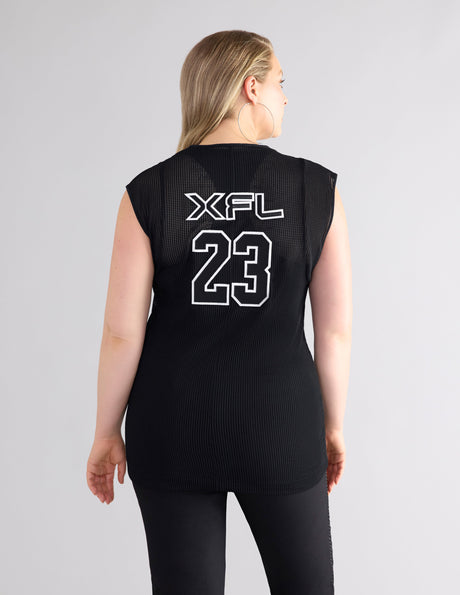 XFL Deep V-Neck Mesh Tunic