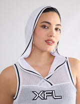 XFL Hooded Midi Mesh Tunic