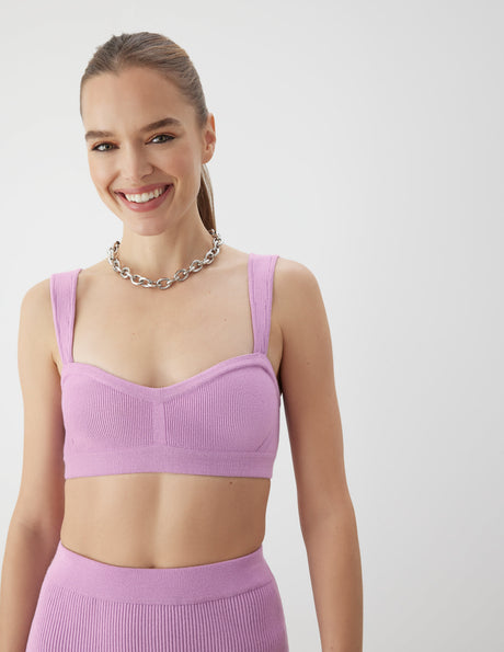 Ribbed Bra Top Lilac