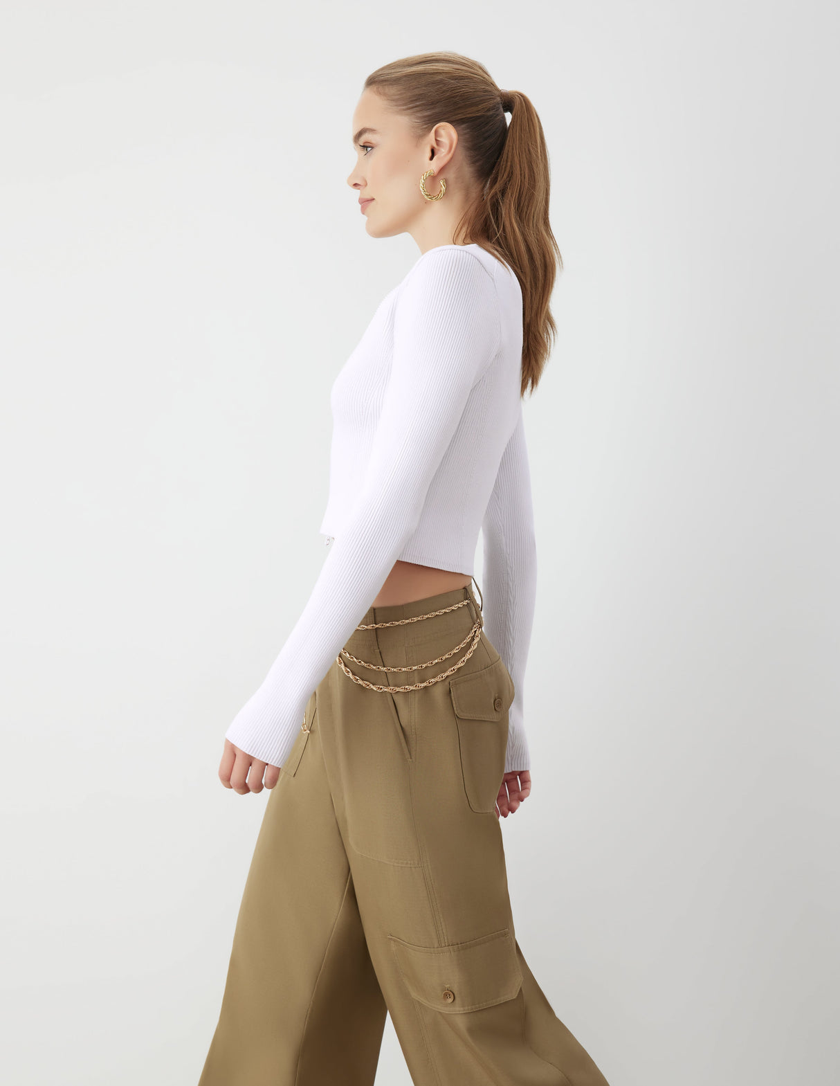 Zip Cropped Cardigan