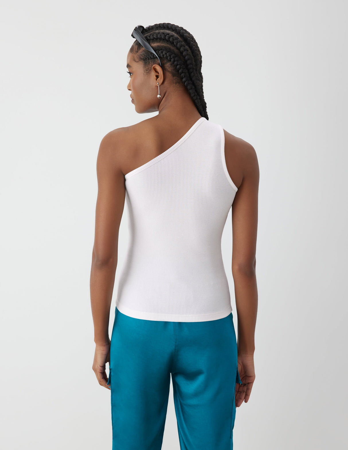 One Shoulder Rib Knit Top