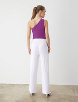 One Shoulder Rib Knit Top