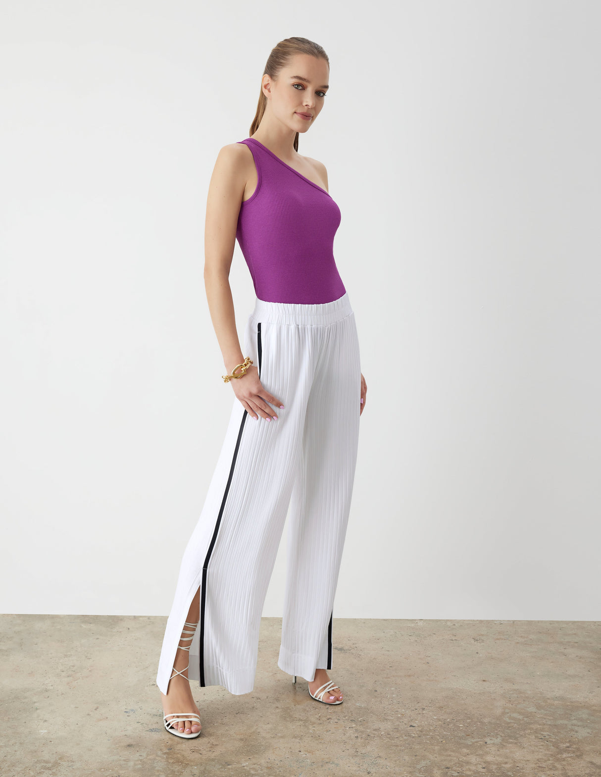 One Shoulder Rib Knit Top