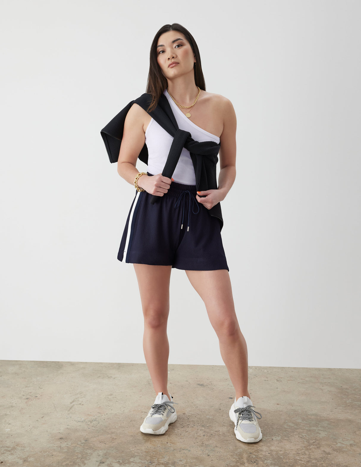 One Shoulder Rib Knit Top
