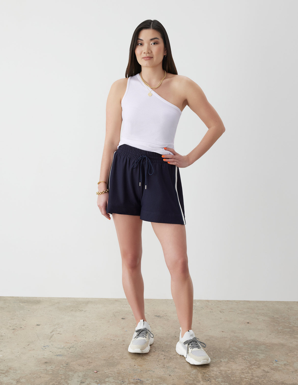 One Shoulder Rib Knit Top
