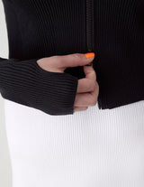 Zip Cropped Cardigan