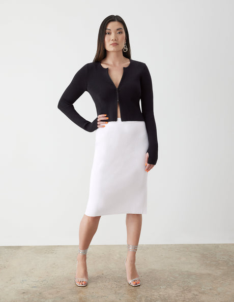 Zip Cropped Cardigan