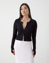 Zip Cropped Cardigan