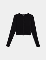 Zip Cropped Cardigan