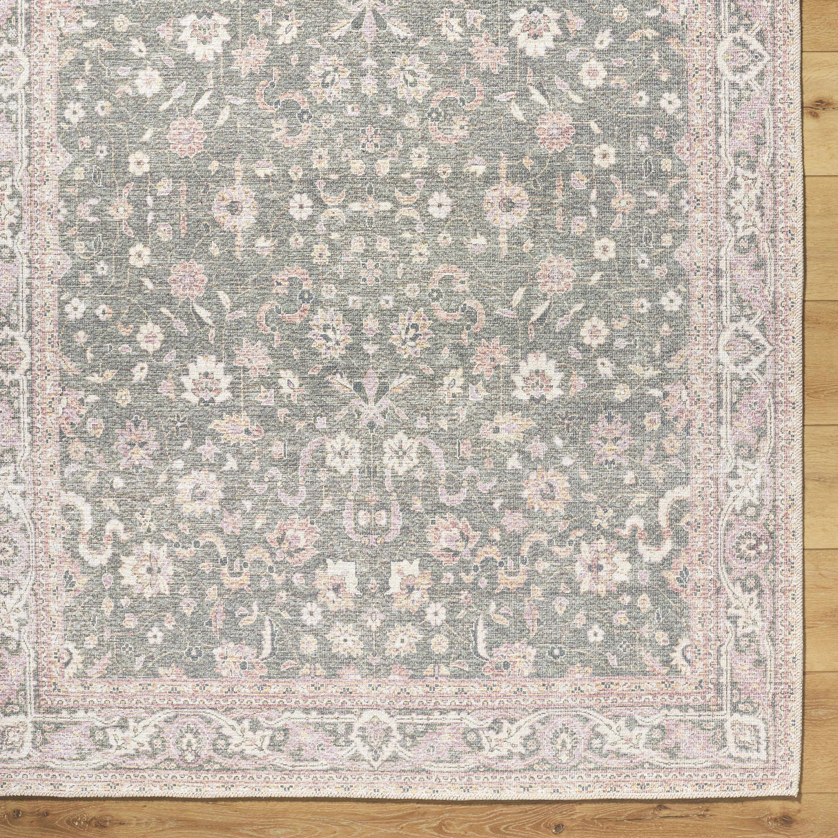 Alyson Vintage Flat Pile Washable Rug