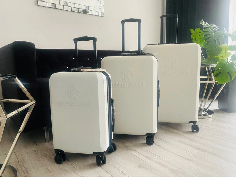 Roberto Cavalli Luxury 3 Piece Expandable Hard Shell Luggage Set