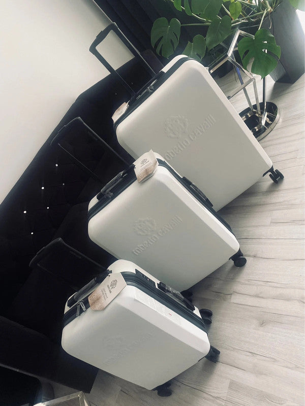 Roberto Cavalli Luxury 3 Piece Expandable Hard Shell Luggage Set