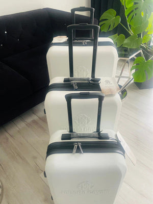 Roberto Cavalli Luxury 3 Piece Expandable Hard Shell Luggage Set