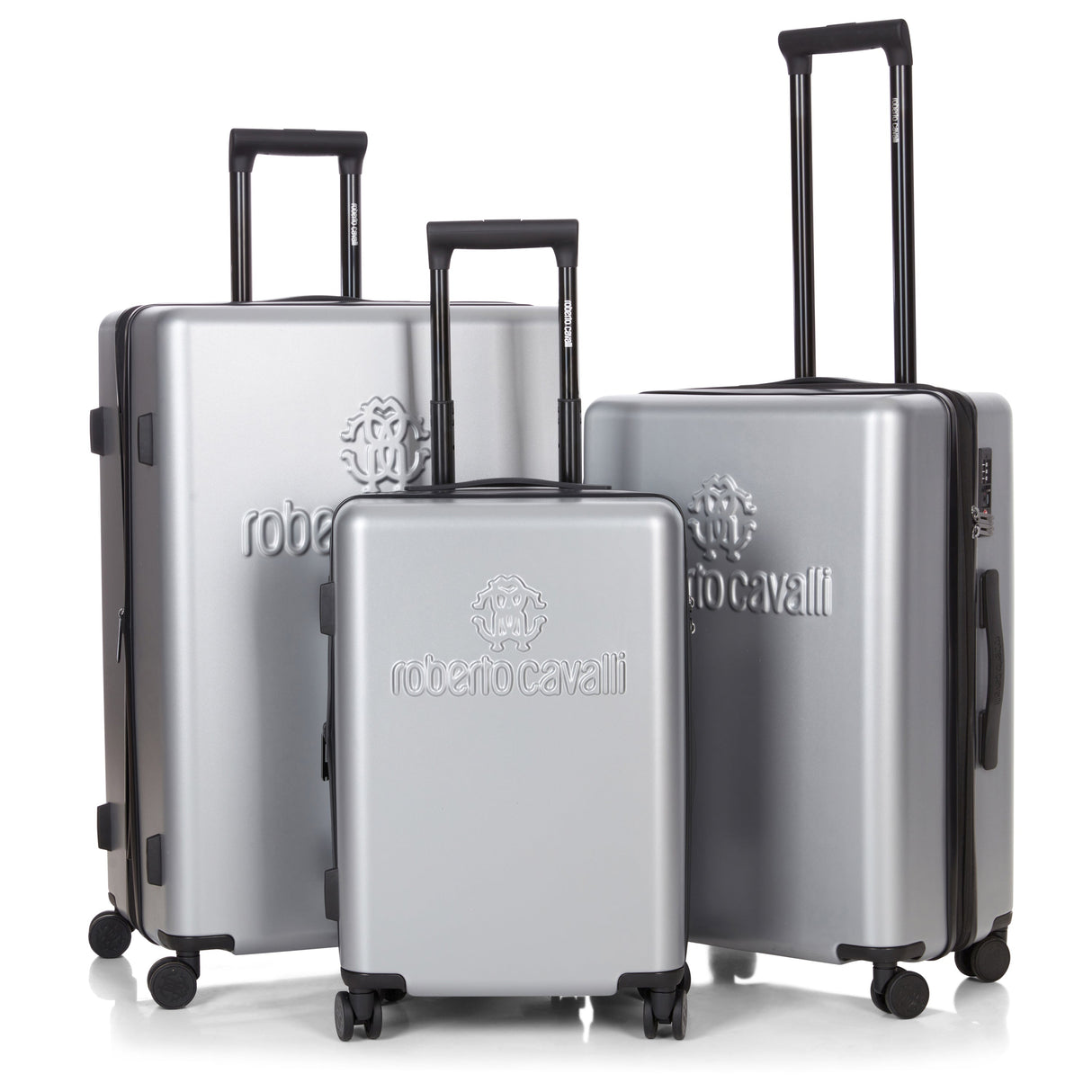 ROBERTO CAVALLI 3 Piece Luggage Set with Expandable Hard Shell & 8 Spinner Wheels