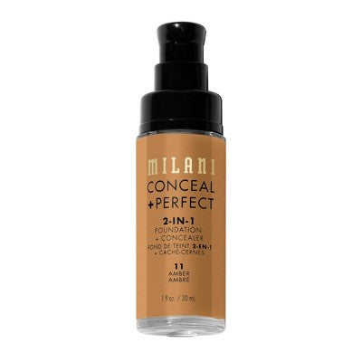 Milani Conceal + Perfect 2-in-1 Foundation + Concealer Amber 11  1 fl oz - Imperfect Container