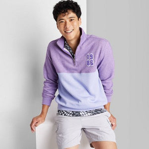 Open Box - Original Use Men's Quarter Length Zipper Fleece Sweatshirts Mock Turtleneck