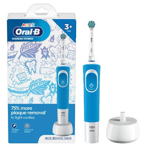 Oral-B-Kids-Electric-Toothbrush-with-Sensitive-Brush-Head-and-Timer-Blue-Imperfect-Box-Electric-Toothbrushes
