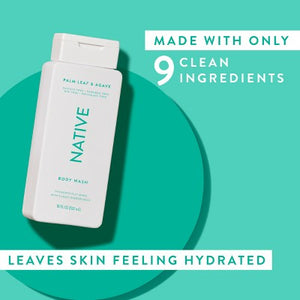 Native Body Wash for Men & Women Sulfate Free Palm Leaf & Agave 18 fl oz
