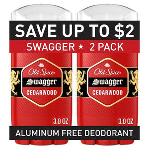 Old Spice Red Collection Solid Deodorant for Men Swagger Scent 2 Pack