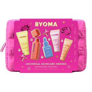 BYOMA Universal Skincare Heroes Gift Set with Makeup Bag 5pc - Imperfect Box