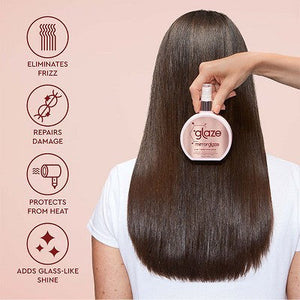 Glaze MirrorGlaze 4-in-1 Super Sleek Anti-Frizz Shine Spray with Heat Protector 6.4 fl oz