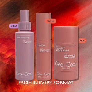 Cleo+Coco Body and Hair Antiperspirants and Deodorant Powder Grapefruit Bergamot 0.88oz
