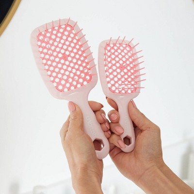 UNbrush Mini Pastel Detangling Hair Brush Peony Light Pink