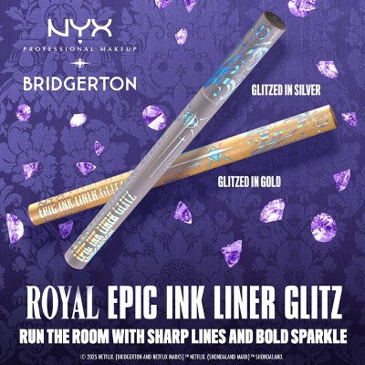 NYX Professional Makeup Bridgerton Royal Epic Ink Glitz Waterproof Metallic Eyeliner Glitzed In Silver 0.03 fl oz - Imperfect Box