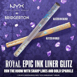 NYX Professional Makeup Bridgerton Royal Epic Ink Glitz Waterproof Metallic Eyeliner Glitzed In Silver 0.03 fl oz - Imperfect Box